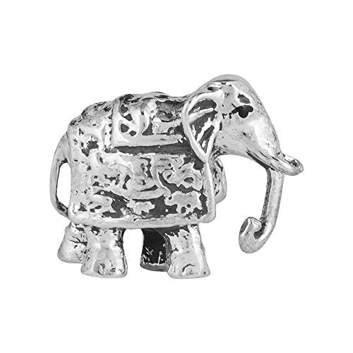 DHRUVS COLLECTION 925 Pure Silver Solid Elephant in Oxidized Finish for Home Temple, Divine God Idol for Pooja Room, Laxmi Ganesh Statue for Gift, Good Luck Gift (15 Gram)