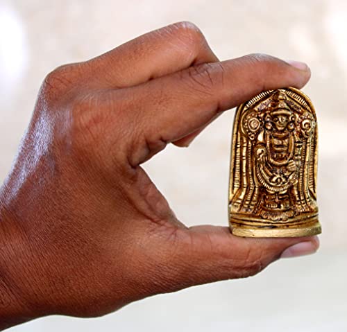 eSplanade Brass Lord Hanuman Idol Car Dashboard God Idol - 2.5" Inches Lord Balaji Murti for Desk Decor, Bajrangbali Statue, Hanuman Murti | Antique Decor Item | 100% Pure Brass, House Warming Gift - style: Bajrangbali