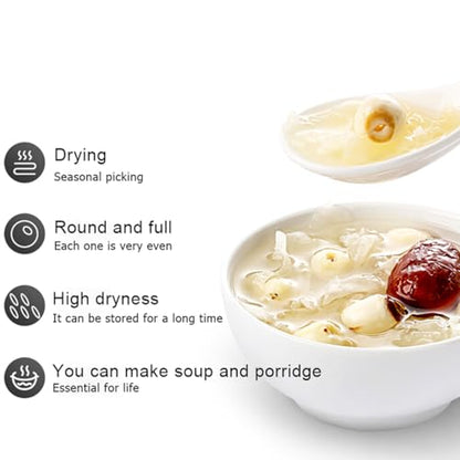 Dried Lotus Seeds 17.63oz Peeled & De-cored, for Tea, Soup,Cooking & Baking