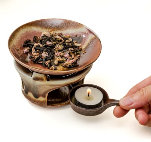 Ceramic Herbal Burner Set, high-Temperature Aromatherapy Burner Set - color: Terracotta
