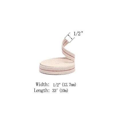 1/2" Inch Lamp Wick or Lantern Wick -Flat Cotton Oil Wicks for Hurricane Lamp or Kerosene Based Lanterns and Candle Burners，Red Stitch 33ft/ Roll - size: 1/2"-33feet(10m)