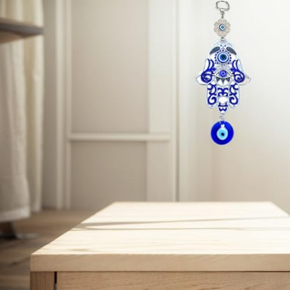 Betterdecor Blue Evil Eye Hamsa Hand Hanging Home Office Decoration-023