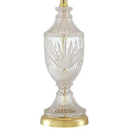 Jeannie 26 1/2" Tall Table Lamps Set of 2 Gold Brass Cut Clear Glass Urn - color: Two Set - Cut Glass