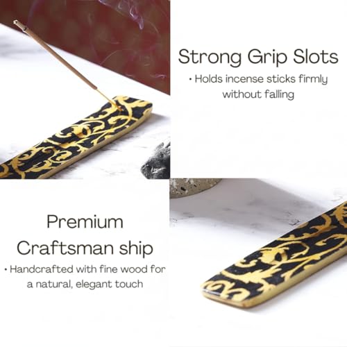 Bless-International Traditional-Handmade-Burner Wooden-Incense-Stick-Holder Ash-Catcher-Stand for-Aromatherapy-Meditation-Yoga (Beautiful Mind) 10 Inches, Pack of 1 - color: Beautiful Mind,10 Inch, size: One Holder