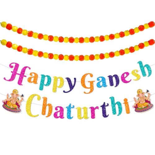 Ganesh Chaturthi Decorations, Happy Ganesh Chaturthi Banner Set - color: Ganesh Chaturthi
