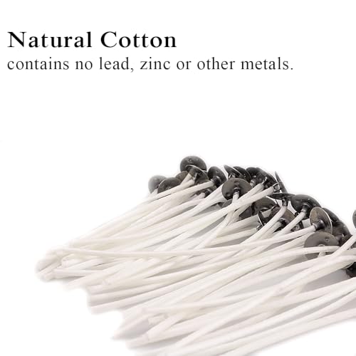 EricX Light 100pcs Candle Wick,3.5" Pre-Waxed Cotton Core for Candle Making - size: 3.5 inch