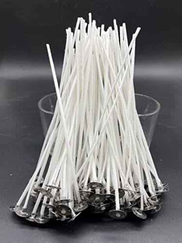 Beesworks 100 Piece Cotton Candle Wick 6" Pre-Waxed for Candle Making, Candle DIY