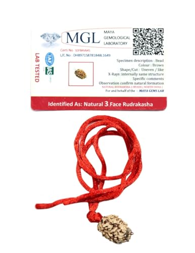 ASHIRWAD Original Nepali Certified Rudraksha Mala Natural Himalayan Genuine Rosary Tibetan Garland Necklace Bracelat for Wearing and Japa Mala 5 Mukhi Mala, 108 Beads Mala | AE000146-00 - style: 3 Mukhi One Piece