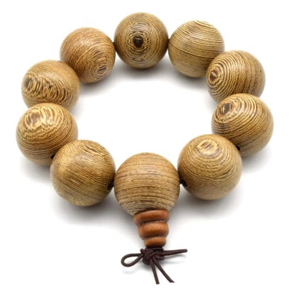 Zen Dear Unisex Natural Wenge Wood Mala Prayer Beads Necklace Bracelet Beads Meditation Buddhist Japa Rosary Mala Bead Yoga - style: 25mm 10 beads