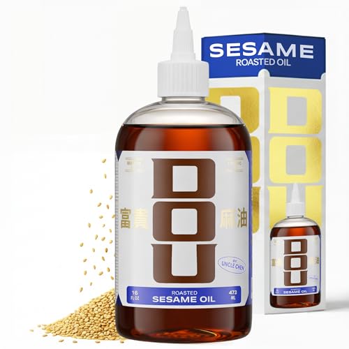 Dou by Uncle Chen Sesame Oil - Flavorful and Roasted Aromatic Oil for Cooking, Stir-Frying, and Dressing (1pack x 16oz) - size: 16 Fl Oz (Pack of 1)