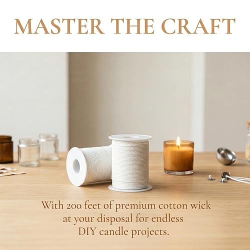 200 Feet Braided Candle Wick Spool 100% Cotton