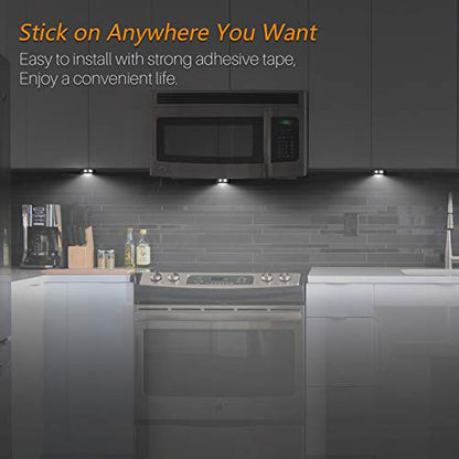 STAR-SPANGLED 5 Pack 2.8” Push Tap Lights, Stick on Touch Puck Lights AAA Battery Operated, LED Sticky Button Lights for Classroom, Kitchen, Under Cabinet, Closet (Sliver, Cool White) - color: Silver - White