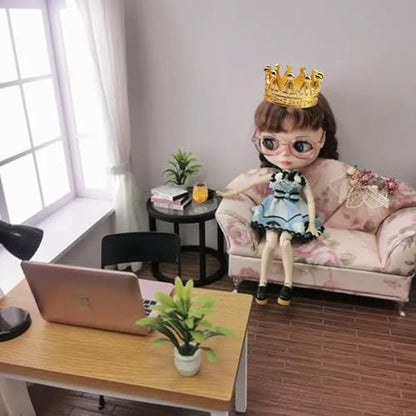 4Pcs Mini Alloy Crown 1/12 Scale Metal Doll Crown Tiny Miniature Crown for Handicrafts, Miniatures, Doll Headwear Accessories