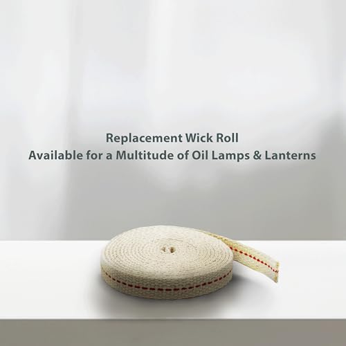 Light of Mine - 3/8" Inch 6' Foot, 100% Cotton Flat Wick for Paraffin Oil, Kerosene Based Lanterns, and Oil Lamps with Genuine Red Stitch (3/8" - 6' Roll) - size: 3/8" 6 foot - 1 Pack