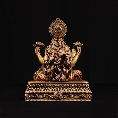 Artarium Lakshmi Idol Statue 6 Inch Antique Finish, Goddess Lakshmi Murti, Hindu Goddess of Wealth & Prosperity Figurine for Home Temple, Pooja Mandir, Office Desk, Meditation Altar & Spiritual Gift - color: Shree Laxmi (6 Inch)