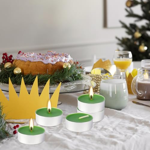 100 Pack Scented Tealight Candles 4 Hours, Spring Aromatherapy Candles for Votive Home, Wedding Holiday and Emergency (Dark Green) - color: Green, size: 100 Pack