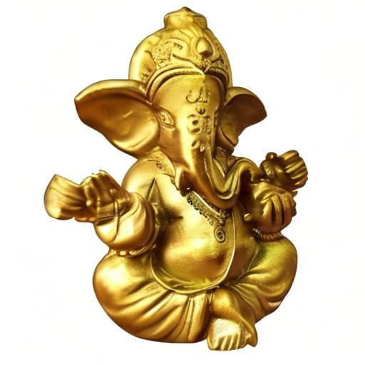 Hindu Gold Lord Ganesha Statues,1PC Mini Indian Elephant God Statue Resin Sculpture,Ganesh Figurine Handmade Elephant Ornaments Decoration for Home Office Car