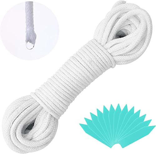 Augshy 1/4 Inches Self Watering Wick Cord String, Cotton Rope for DIY Plant Automatic Watering Device (70 Feet) - size: 70 feet (1/4 inch)