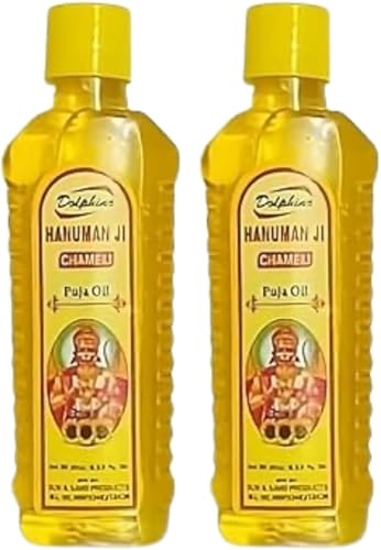 Hanuman Ji Chameli Oil for Pooja – Jasmine (Chameli) Tel for Bajrangbali, Maruti – 30 ml x 2 Bottles (60 ml) with 50 g Sindoor for Hindu Worship.