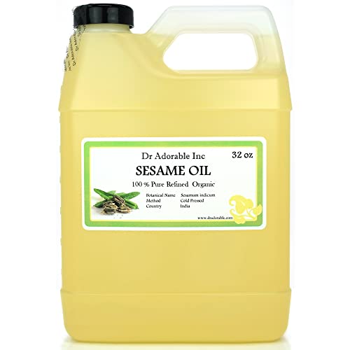Dr Adorable - 32 oz - Sesame Seed Oil Refined - Pure Organic Cold Pressed
