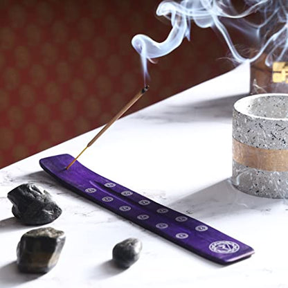 Bless-International Traditional-Handmade-Burner Wooden-Incense-Stick-Holder Ash-Catcher-Stand for-Aromatherapy-Meditation-Yoga (Heavens Blue) 10 Inches, Pack of 1 - color: Heavens Blue,10 Inch, size: One Holder