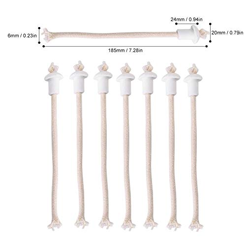 Maxmartt 7Pcs Wine Bottle Oil Lamp Set - Ceramic Holders, Torch, Kerosene Wick, Fiber Glass Heat-Resistant