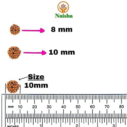 NAISHA 10 MM Rudraksha Mala 108+1 Beads Necklace, Beads Natural Himalaya 5 face Panch Mukhi Rudraksha, Prayer Beads, Wrist Mala Wrap, Jaap Mala (1 Pack)