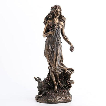 10.38 Inch Ostara - Germanic Goddess of Easter Cold Cast Bronze Statue