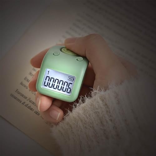 Rechargeable Silent Finger Counter 6 Channels Digital Tasbih Tally Clicker with LED for Prayer Knitting Sports Gift - color: Purple X