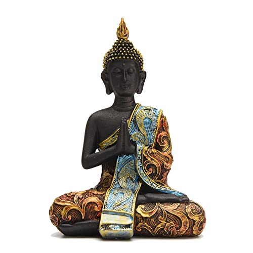 BRASSTAR Resin Thai Buddha Statue Feng Shui Buddha Sculpture Home Art Decor Luck Wealth Gift Collection TQGJPT420 - size: Medium