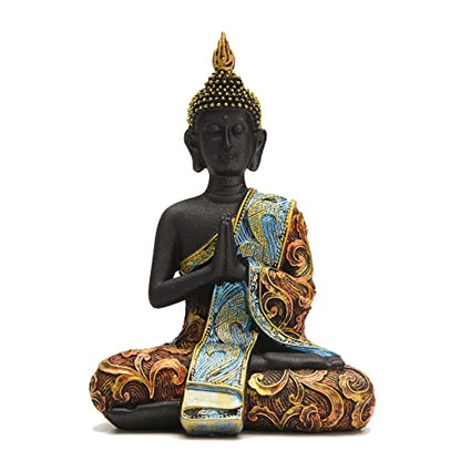 BRASSTAR Resin Thai Buddha Statue Feng Shui Buddha Sculpture Home Art Decor Luck Wealth Gift Collection TQGJPT420 - size: Medium