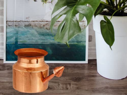 Traveller's Neti Lota Ramjhara Prayer Kalash Pure Copper Traditional Hindu Pooja Item Pot with Copper