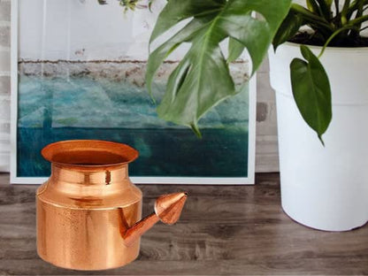 Traveller's Neti Lota Ramjhara Prayer Kalash Pure Copper Traditional Hindu Pooja Item Pot with Copper