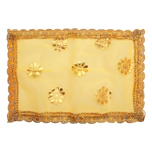 Set of 3 Chunari for Pooja Cloth Mat Aasan Chunni for Temple Idol(15"X10")