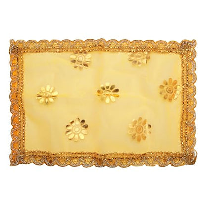Set of 3 Chunari for Pooja Cloth Mat Aasan Chunni for Temple Idol(15"X10")