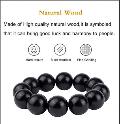 Prayer Bead bracelet Mala Beaded Bracelets for Men Women 12/15MM … - color: 20mm 12 beads ebony