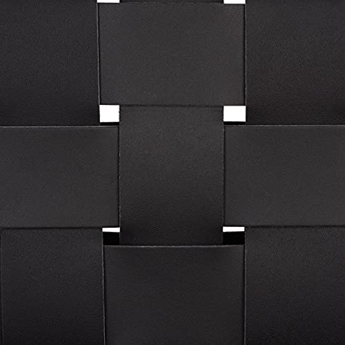 SAFAVIEH Home Collection Bahari Black Woven Leather/Black 26-inch Kitchen Island Breakfast Nook Counter Stool (Fully Assembled) - color: Black