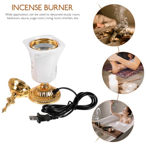 Garneck Electric Incense Burner - Middle Eastern Style Ceramic Censer for Home Decor Yoga Spa Aromatherapy