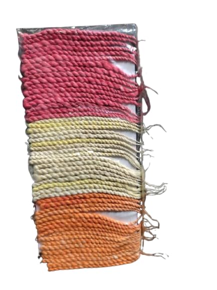 Cotton Puja Lamp Wicks | Twisted 2‑Ply | Assorted Colors (Red/Yellow/Orange) | 51 Count | Low‑Smoke, Fast Lighting
