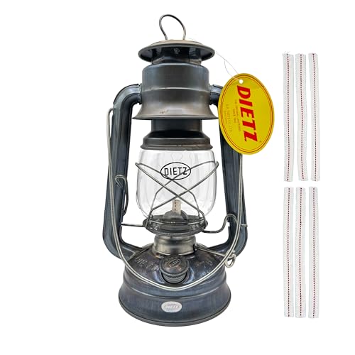 Light of Mine - Dietz #76 Original Unfinished Oil Lantern Bundle Including 6-Pack of 100% Cotton 1/2" Replacement Wick Strips (#76, UF) - style: Unfinished