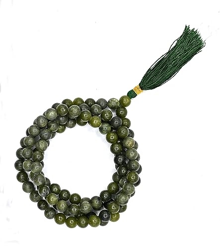 Green Jade Mala Beads - 108 Prayer Beads for Meditation, Plain - color: Green Jade, style: Plain