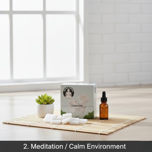 Box of Premium Quality Refined Camphor Blocks for Aromatherapy, Odor Eliminator, Puja, Alcanfor (114 Grams) - size: 114 grams
