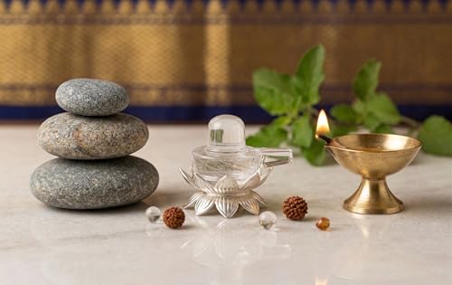 Crystal Shivling Statue Sculpture Natural Clear Quartz Gemstone Size 2 x 3 x 2 cm Approx - color: Crystal Shivling