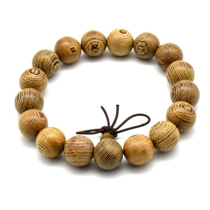 Zen Dear Unisex Natural Wenge Wood Mala Prayer Beads Necklace Bracelet Beads Meditation Buddhist Japa Rosary Mala Bead Yoga - style: 12mm 17 beads