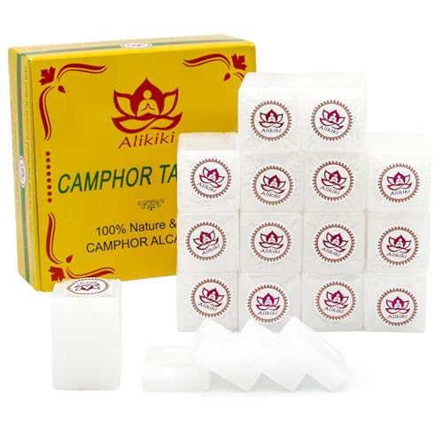 454G 64-Tablets Pure Camphor Blocks - 100% Natural Camphor Tablets for Aromatherapy, Odor Elimination, Puja - Alcanfor en Bloques, Alcanfor Cubes, Alcanfor en Bolitas, Kapoor for Pooja