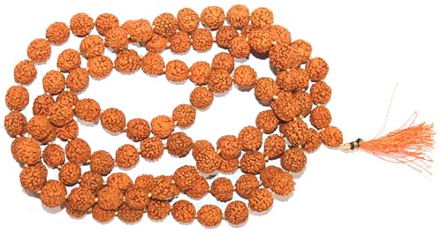 Original 5 Face Rudraksha Mala 108+1 With Certificate & Gaumukhi Japa Mala Bag, Beads Necklace, Seed Bead Natural Himalaya Panch Mukhi Rudraksha Seed, Prayer Beads, Wrist Mala Wrap, Jaap Mala 8MM