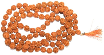 Original 5 Face Rudraksha Mala 108+1 With Certificate & Gaumukhi Japa Mala Bag, Beads Necklace, Seed Bead Natural Himalaya Panch Mukhi Rudraksha Seed, Prayer Beads, Wrist Mala Wrap, Jaap Mala 8MM