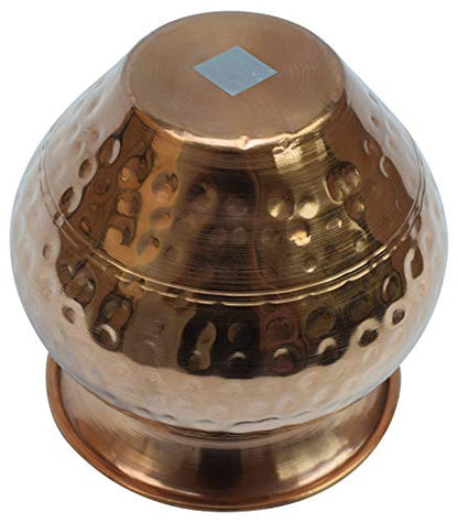 Indian Copper Large Kalash Lota Handmade Drinkware for Festival Puja