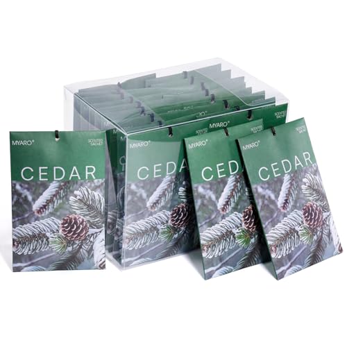 MYARO 20Pcs Cedar Scented Sachets, Closet Deodorizer Car Air Freshener - color: Cedar, size: 20 Packs