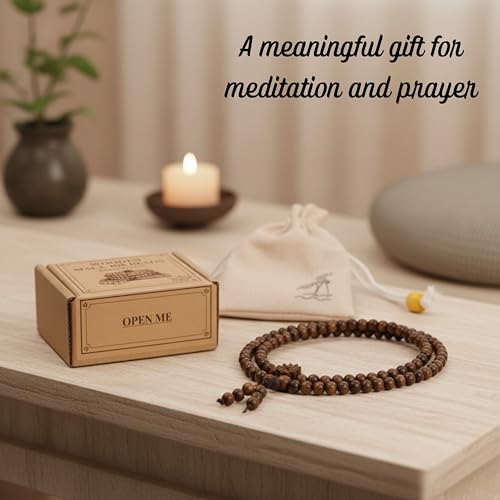 108 Mala Beads Prayer Beads, Wooden Bead Bracelet, Meditation Accessories, Bead Bracelet Men, Natural Wood Bead Chain - size: 6mm